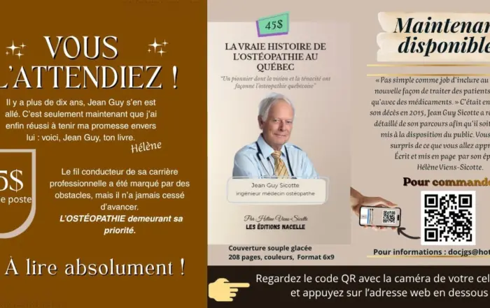 La vraie histoire de l'ostéopathie au Québec Jean Guy Sicotte